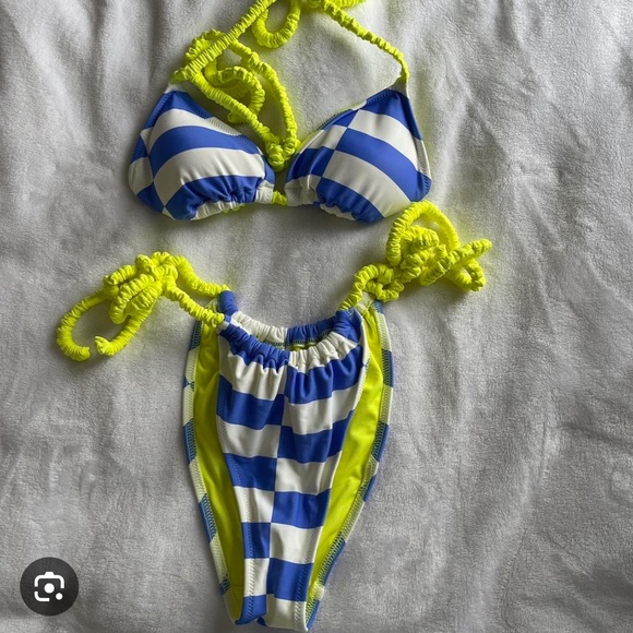 Aerie Blue and Yellow Bikini - Picture 2 of 3